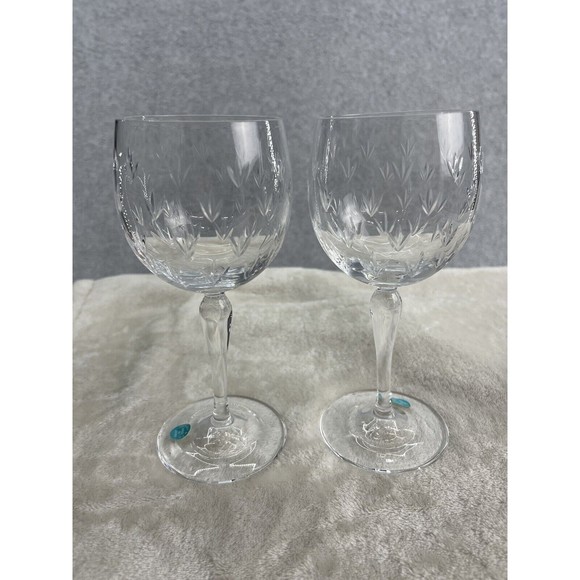 Tiffany & Co. Other - Tiffany & Co Crystal Wine Glass Set of 2 with Box Florette